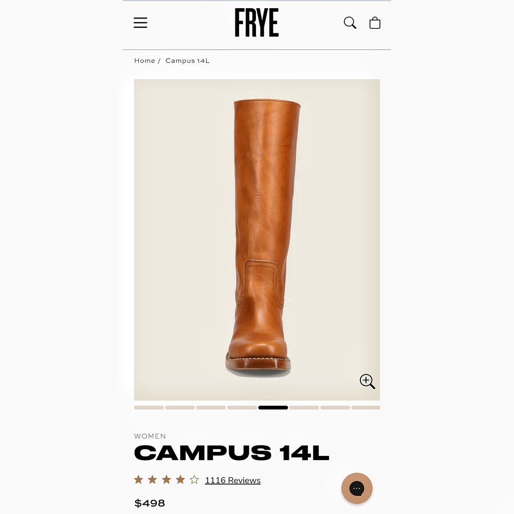 $498 Frye Campus 14L Boot, Handcrafted Knee-High Boot| Sz:10 EE Color: Saddle - Picture 2 of 9